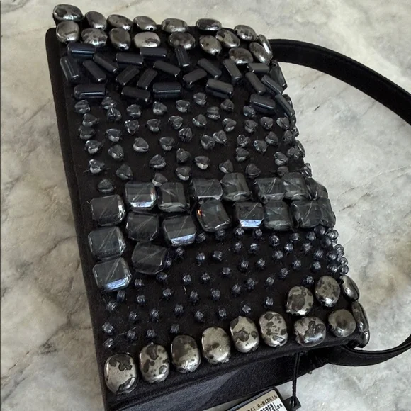 Bijoux Terner | Black Beaded Evening Bag - Picture 3 of 4